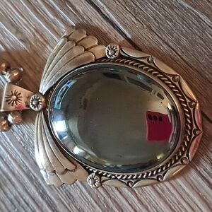 Native American Sterling and Hematite Necklace Marked BJ